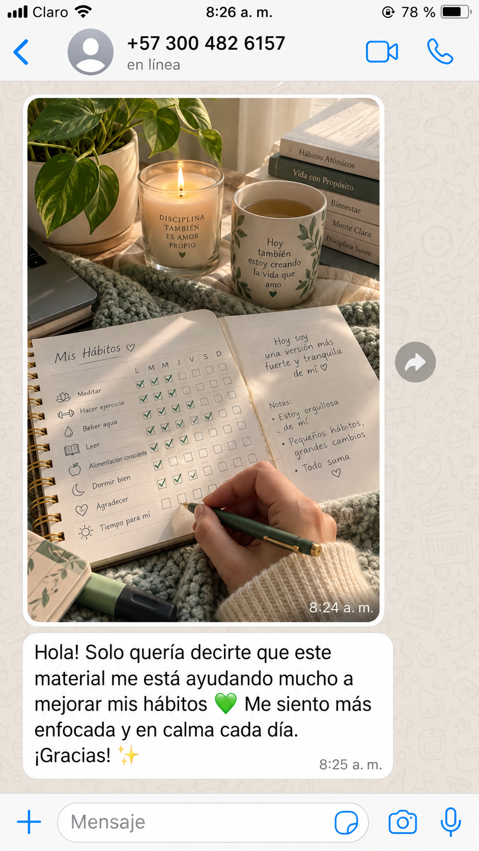 Captura de WhatsApp de M. C. (Colombia)