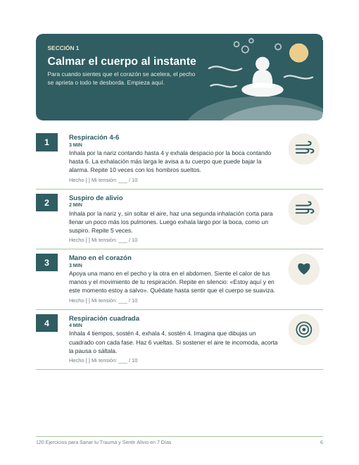 Página real del libro: Calmar el cuerpo al instante